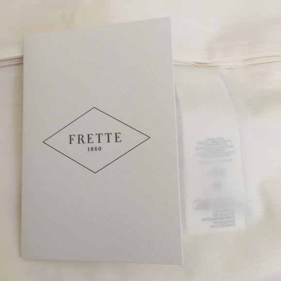 FRETTE 2x Standard Pillowcases ITALY 1Bourdon Beige Embroider 100% Cotton NEW - Picture 7 of 8